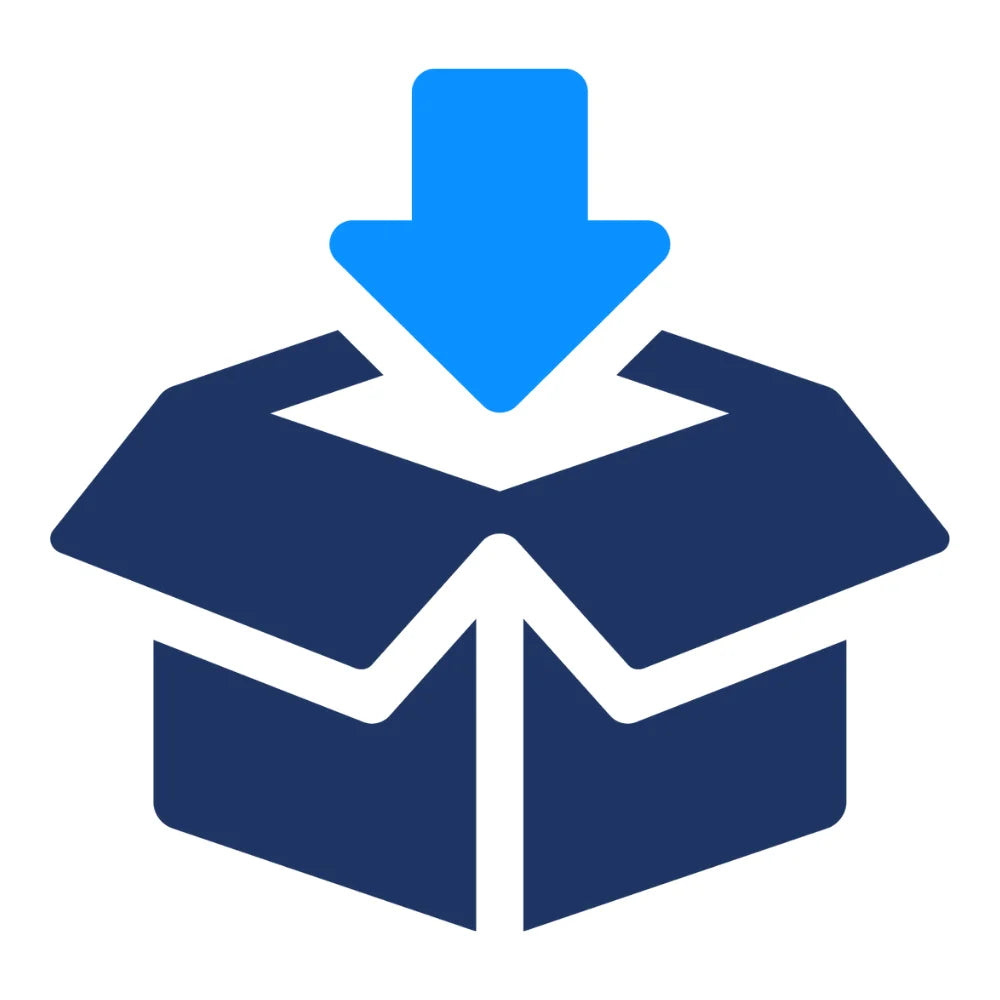 an icon representing finished products being packed for sale