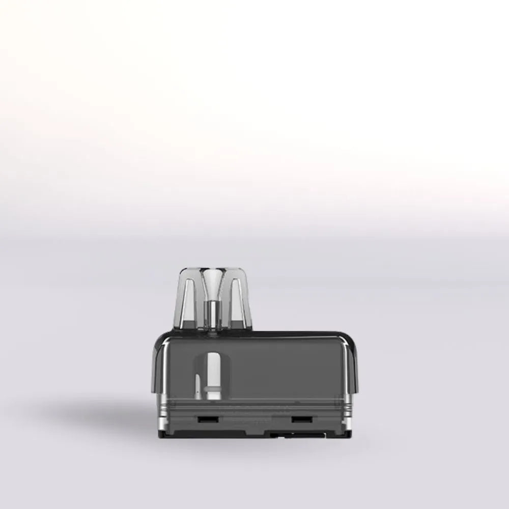 Black Vaporesso nano mesh pods with a clear top section on a light gray background