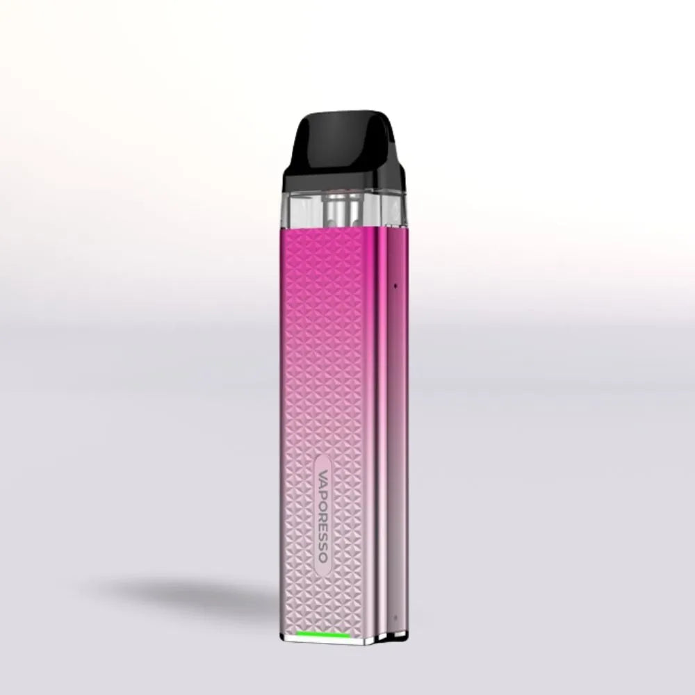 Pink Vaporesso Xros 3 Mini Pink vape device on a light gray background