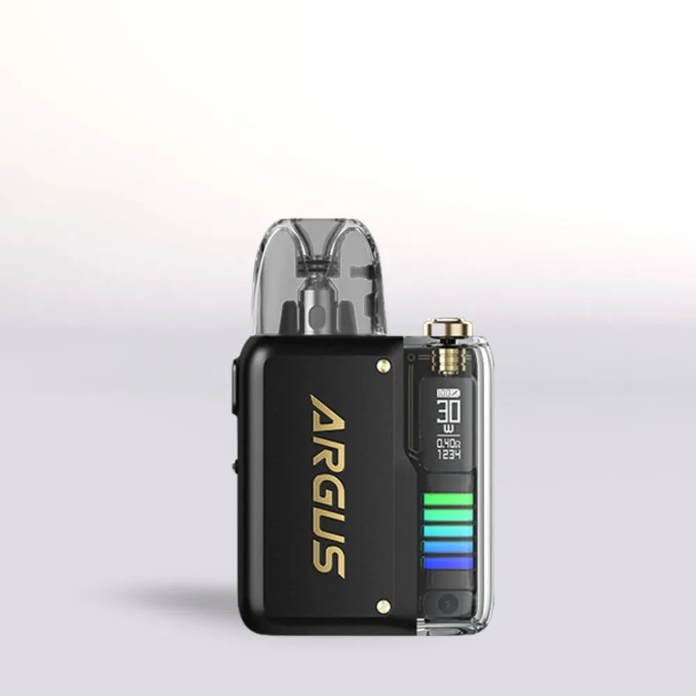 VooPoo Argus P2 Matte Black ARGUS vaping device on a light gray background