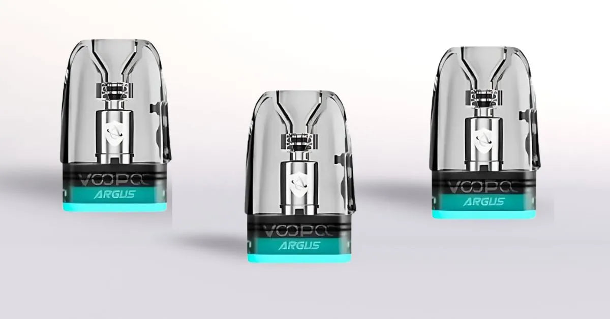 Three VooPoo Argus vape pods on a white background