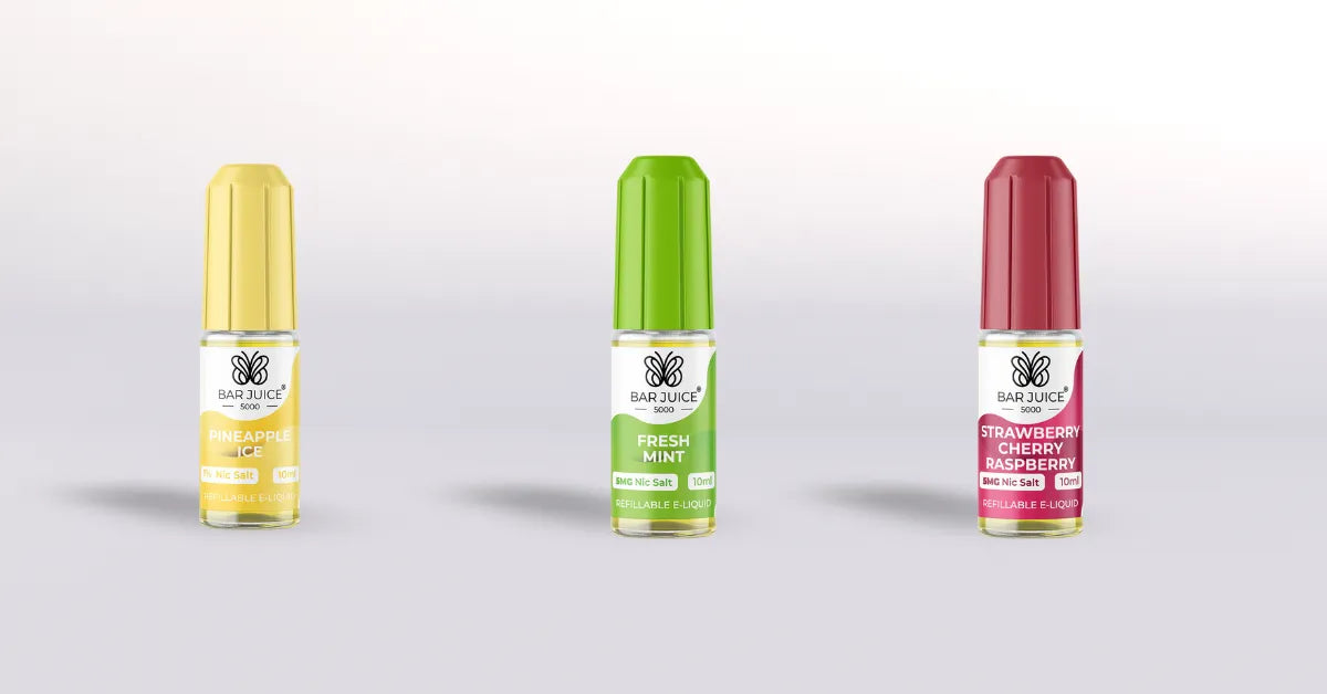 Bar Juice 5000 Vape Juice Showcase - Pineapple Ice, Fresh Mint and Strawberry Cherry Raspberry