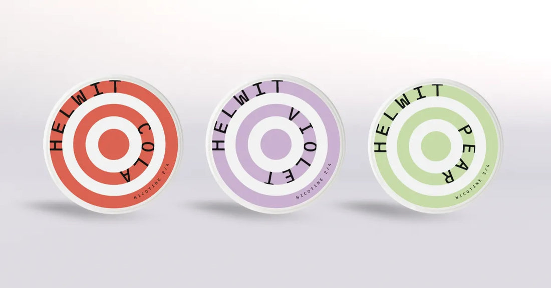 Helwit Nicotine Pouches in Cola, Violet and Pear