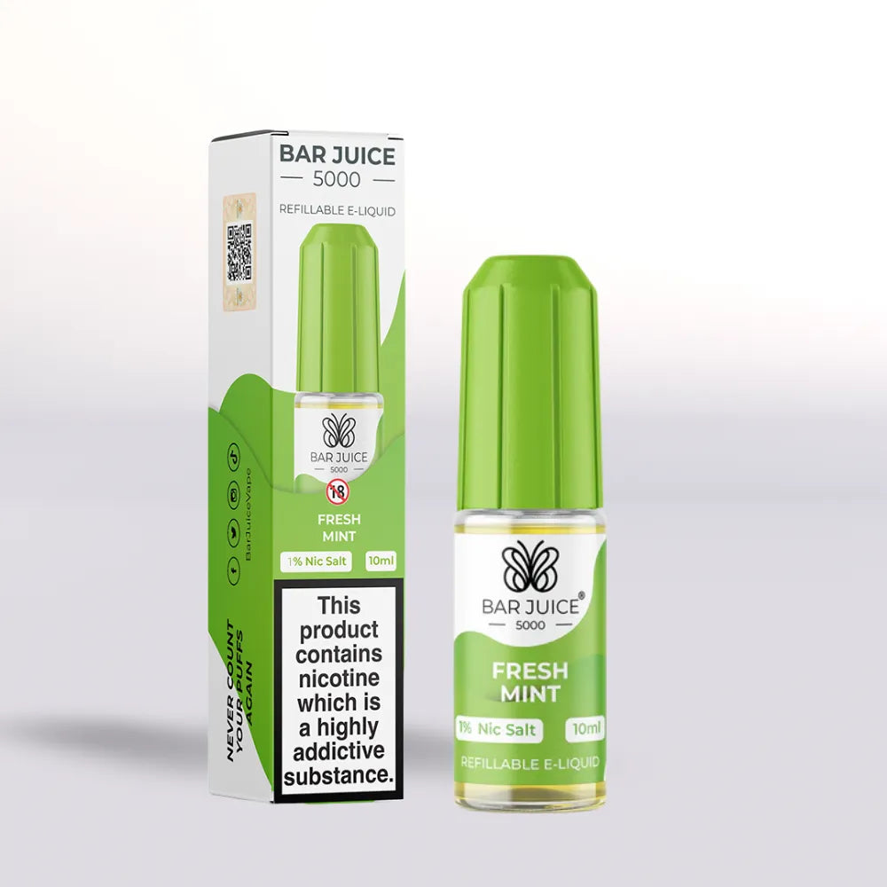 Bar Juice 5000 - Fresh Mint Nic Salt Vape Juice - 3.99 Bar Juice 5000 - Fresh Mint Nic Salt Vape Juice - 3.99