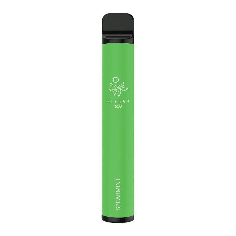 Green vape pen with 'Elfbar' branding on a white background
