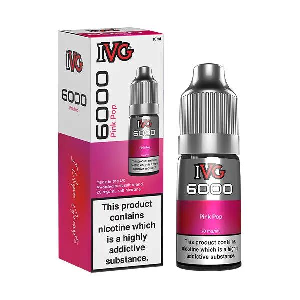 Bottle of IVG 6000 Pink Pop Nic Salt E Liquid