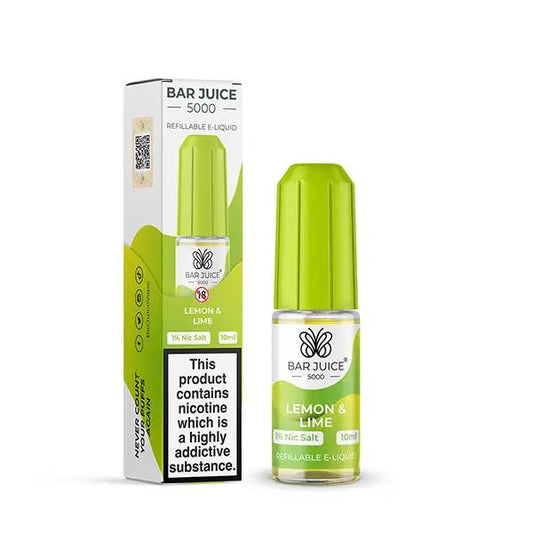 
Bottle of Lemon And Lime Nic Salt E-Liquid by Bar Juice 5000