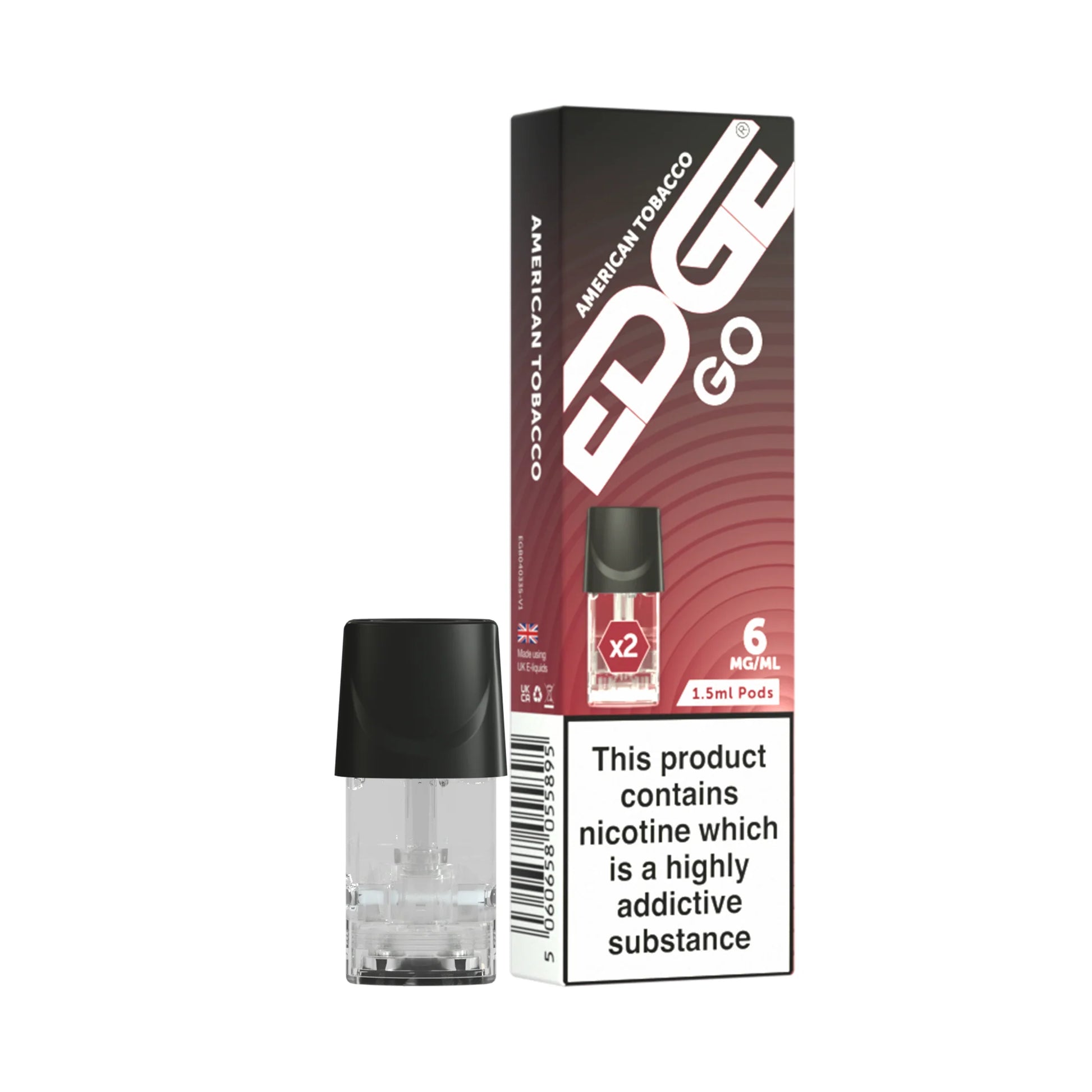 American Tobacco Prefilled Pods | EDGE GO v2 | Pack of 2 American Tobacco Prefilled Pods | EDGE GO v2 | Pack of 2