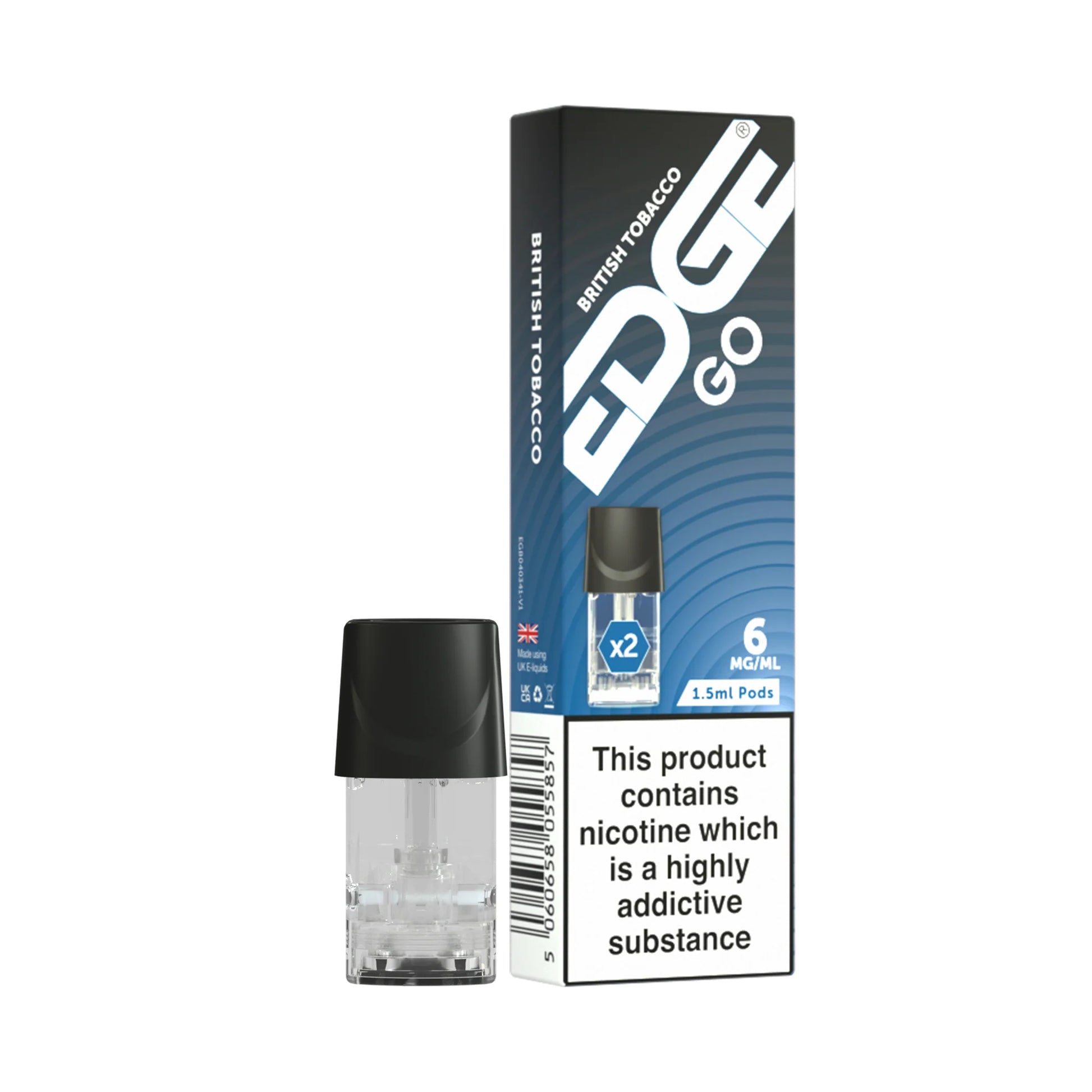 British Tobacco Prefilled Pods | EDGE GO v2 | Pack of 2 British Tobacco Prefilled Pods | EDGE GO v2 | Pack of 2