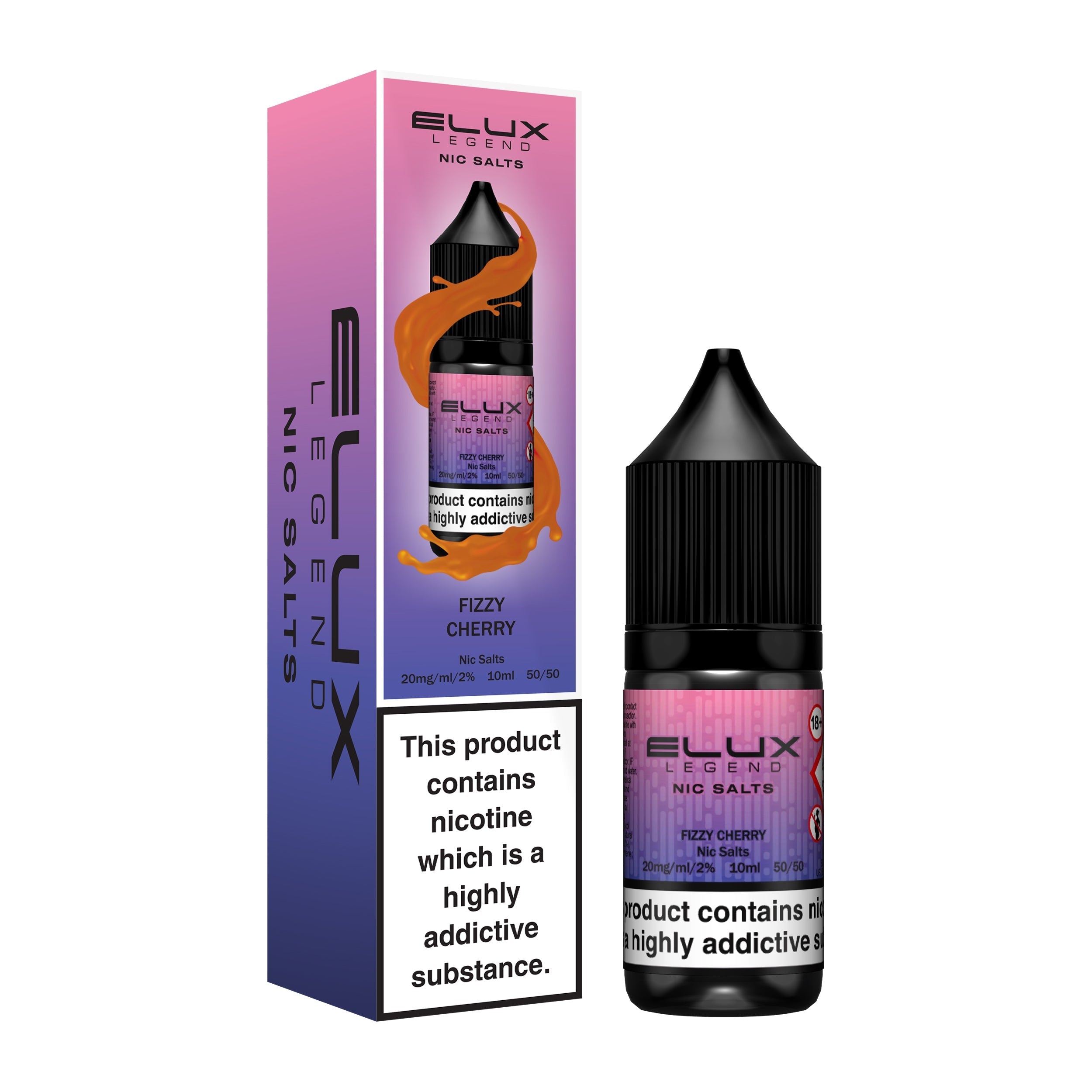 
Bottle of Fizzy Cherry Nic Salt E-Liquid by ELUX Legend