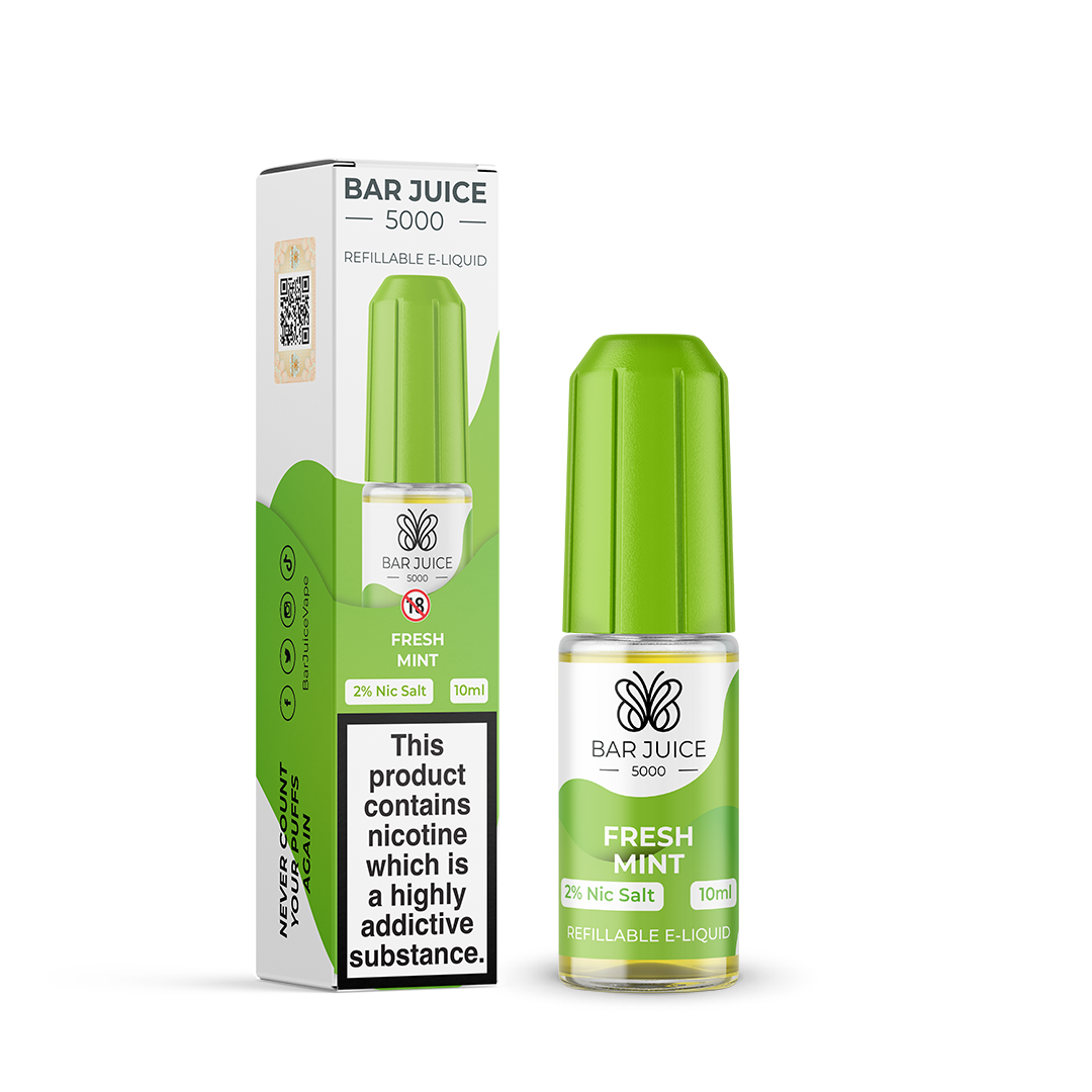 
Bottle of Fresh Mint Nic Salt E-Liquid by Bar Juice 5000