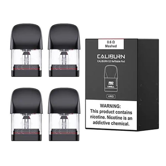 
0.6Ohm Uwell Caliburn G3 Refillable Pod 4Pcs/Pack by One Pound E-Liquid UK