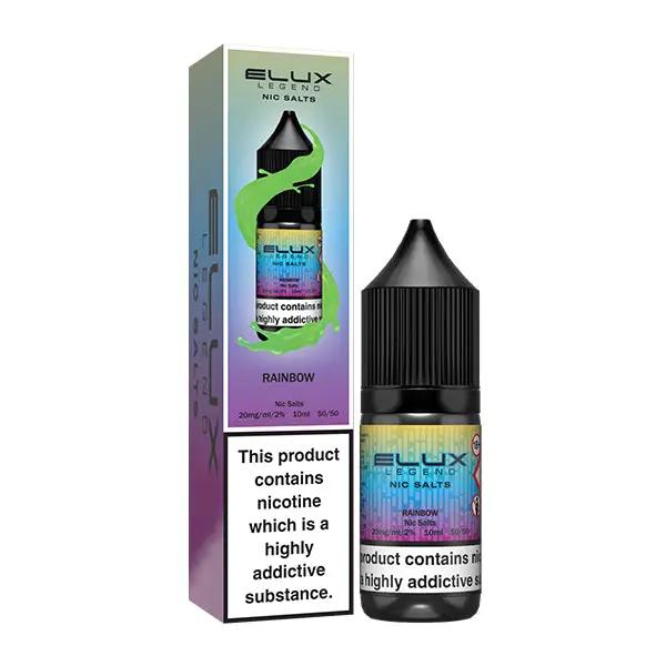 Bottle of Rainbow Nic Salt E-Liquid by ELUX Legend
